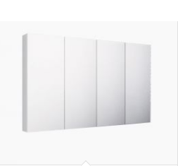 1500mm Pvc Pencil Edge, Glass Shelves Mirror Shaving Cabinet, Soft Clo 