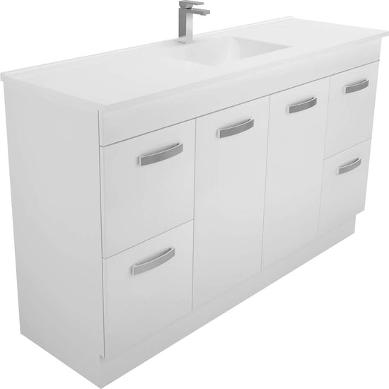 1500 kickboard Vanity, Single Bowl White Cast Marble Slim Top – Better ...