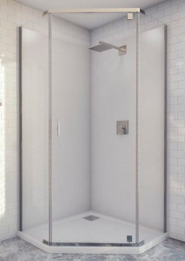 Semi-frameless CASCADE Shower Screen 940 x 940 x 2000H mm Angled